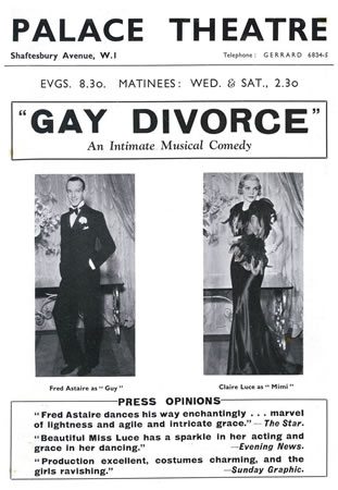 Cole Porter' Gay Divorce opens at the Palace 