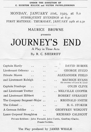 Journey's End opens starring Laurence Olivier