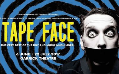 Tape Face entertains audiences at the Garrick