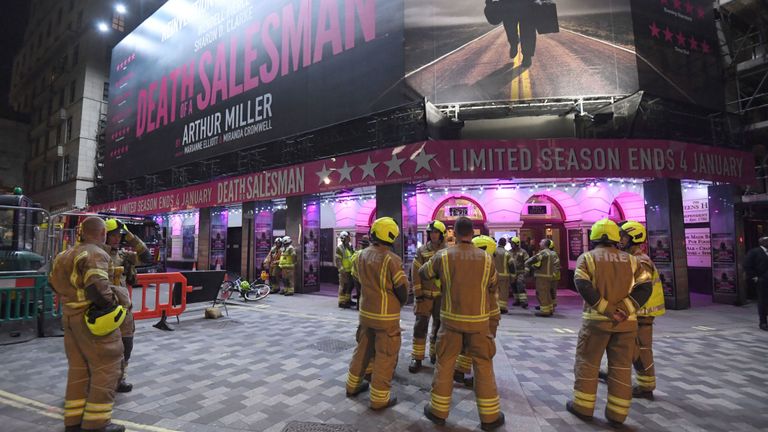 Ceiling collapses during performance of Death of a Salesman