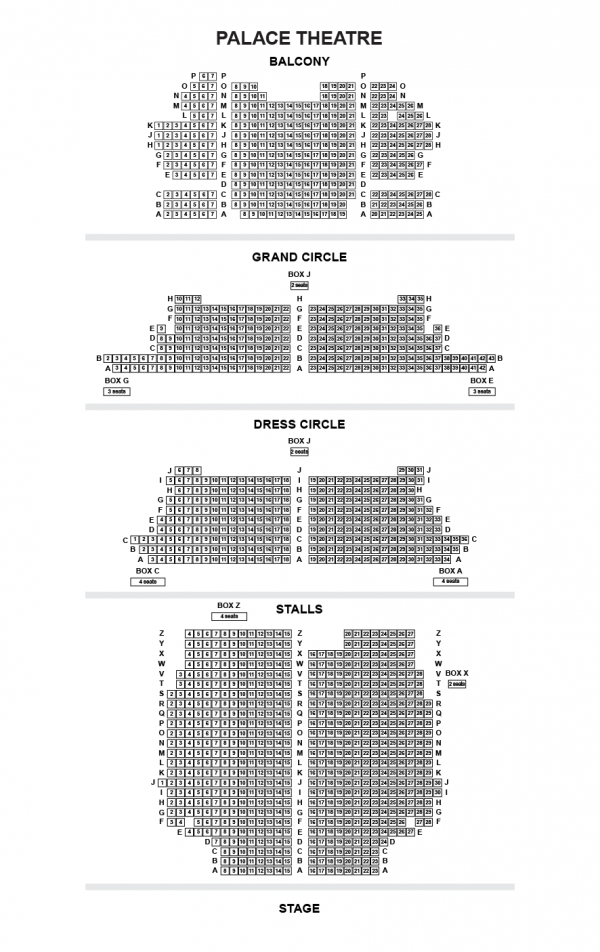 Prince edward theatre, section Dress circle, page 1