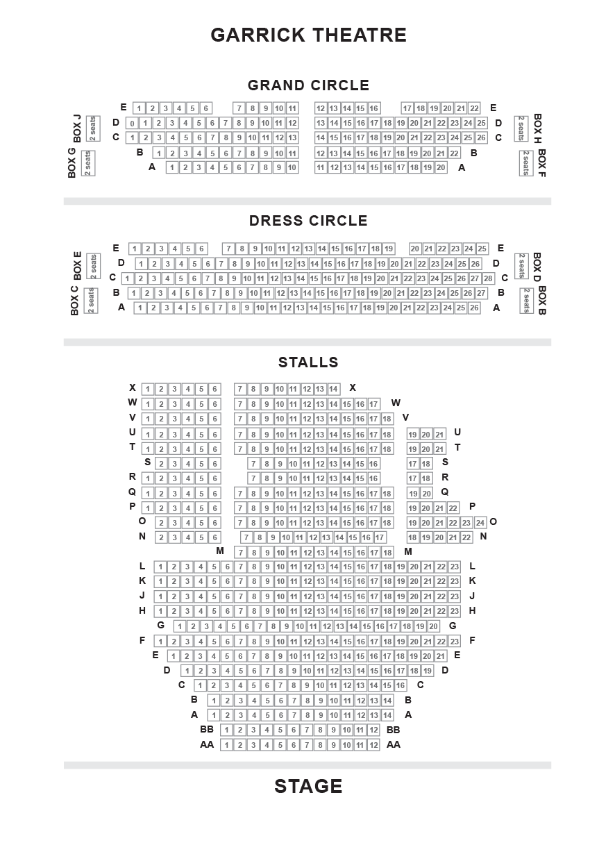 Gielgud Theatre Seating Map