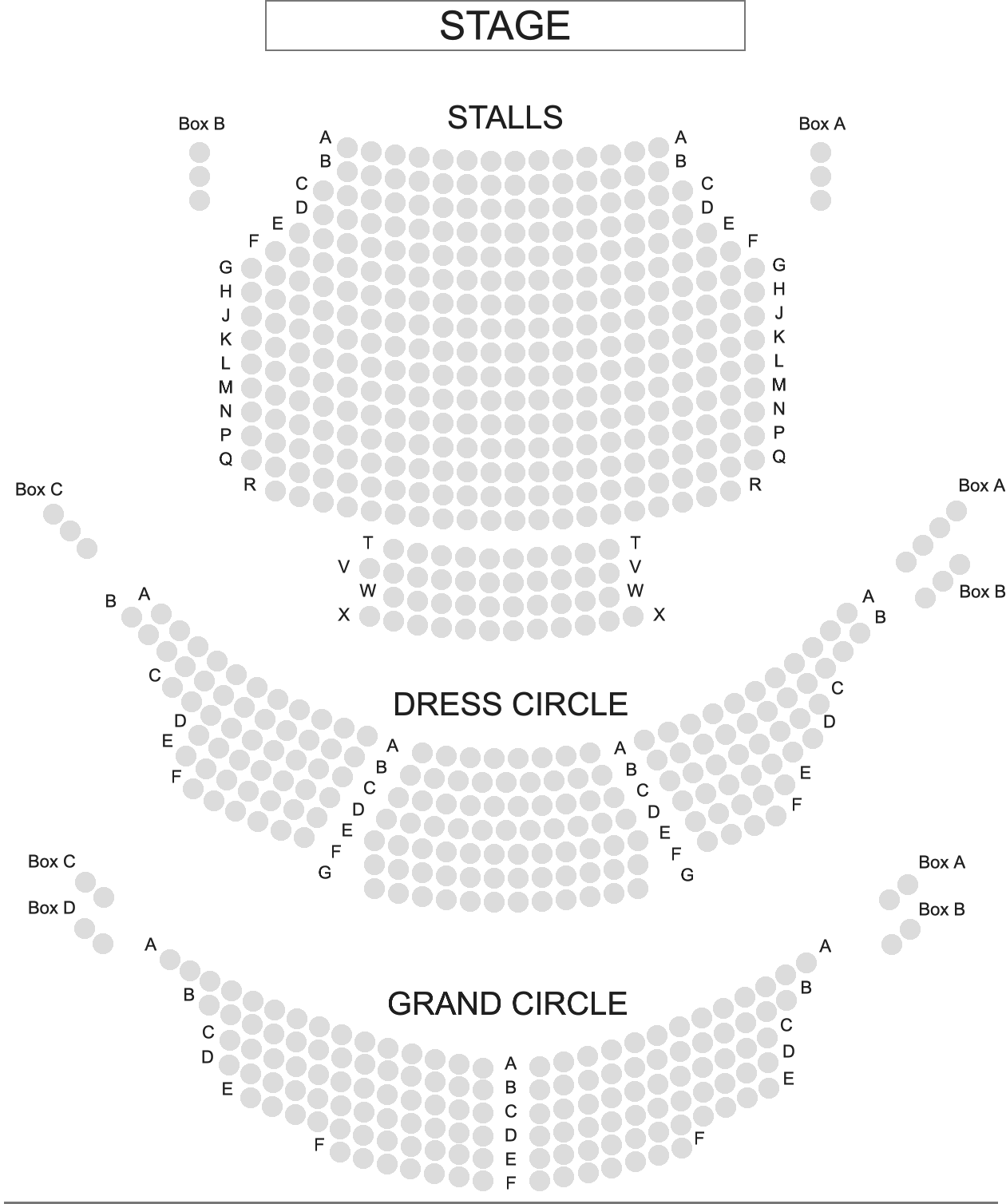 Cambridge Theatre London seat map and prices for Matilda the Musical